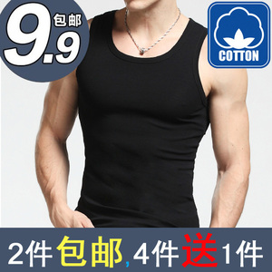 包邮 纯棉全棉健身运动基础内衣 打底汗衫 夏天季潮款男士背心男