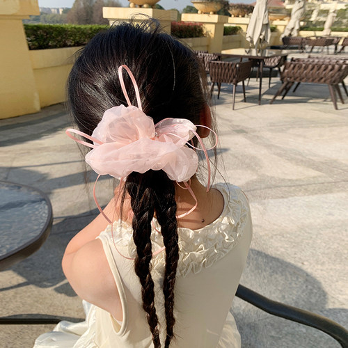 儿童发圈芭蕾欧风欧根纱大肠发圈小女孩公主高马尾头花丸子头头饰