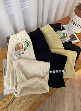 雪顶裤王】冬季韩版高端线百搭显瘦加绒加厚弯刀裤女松紧腰休闲裤