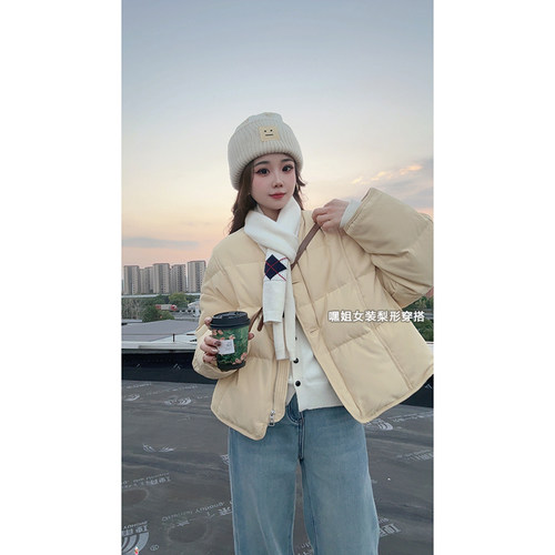 【半旬冬日】清清清宽松百搭90白鸭绒羽绒服冬季女2026短款外套