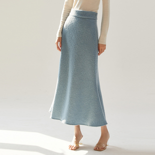 cicidream非常保暖 秋冬纯羊毛半身高腰微鱼尾感长裙 又灵动有型