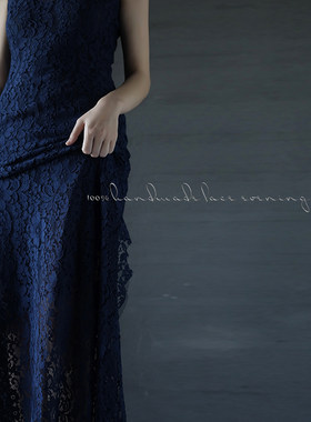 cicidream手工蕾丝礼服长裙