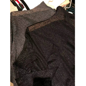 超弹高领打底针织衫 cicidream 细透视羊毛200D金银丝 黑色 进 口