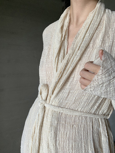 cicidream原始无染色棉风衣裙