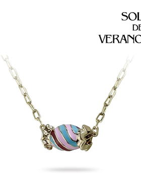 SOLDE VERANO蕃秀 撞色糖果项链珐琅彩童趣可爱甜美精致送女友