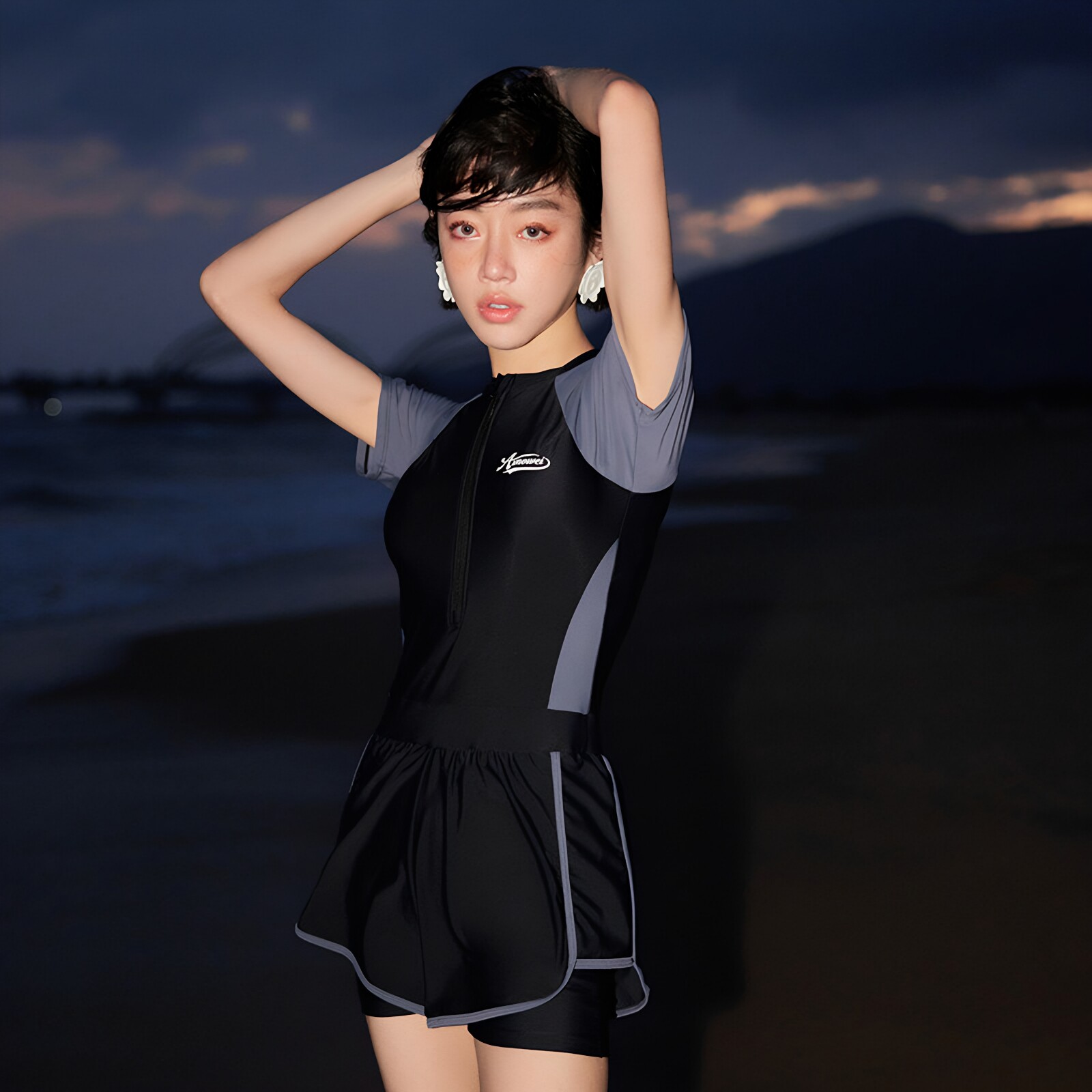 大码泳衣女胖mm200斤游泳衣女士连体保守平角游泳馆专用竞速微胖