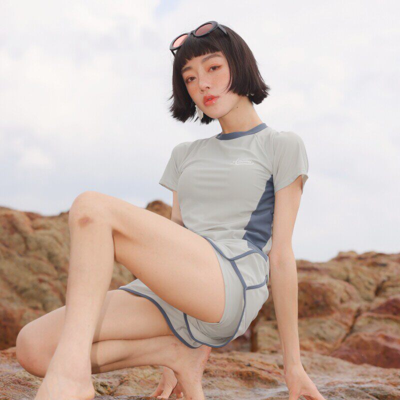 游泳衣女分体保守微胖女孩大码泳衣女胖mm200斤初学者学游泳专用