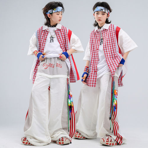 popping衣服儿童嘻哈街舞衬衫