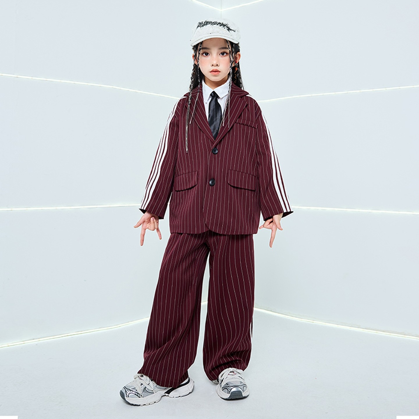 popping西装儿童套装男童演出服