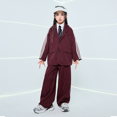 popping西装儿童套装男童演出服