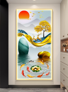 玄关装饰画发光LED晶瓷画