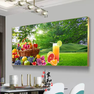 现代简约创意餐厅装饰画轻奢风挂画水果酒杯客厅饭厅餐桌墙面壁画