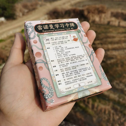 雷诺曼中文学习卡正版可爱风格复古卡牌40张牌义学习厚实顺滑正版