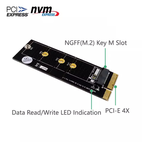 M.2转PCI-E 4X(立式)转接卡M.2 NVME转PCI-E 4X PCIE转M.2转接卡