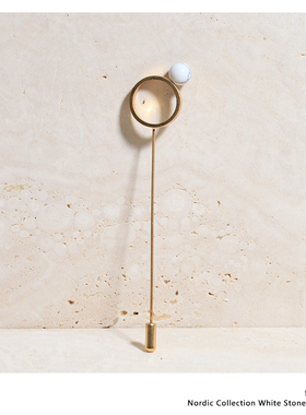 theC设计师品牌北欧系列哥本哈根天然白松石黄铜镀18K金胸针