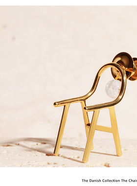 【theC】设计师品牌丹麦人系列新生椅子925银镀18K金创意胸针