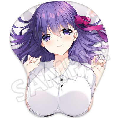 Fatefgo间桐樱周边二次元动漫硅胶立体护手腕3d鼠标垫胸