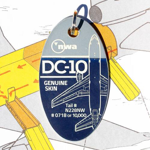 美国Planetags美西北航空NWA波音727 DC9 DC10飞机蒙皮钥匙扣挂件