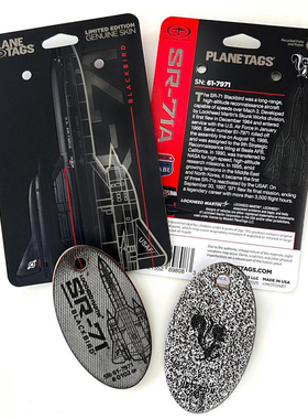 PLANETAGS黑鸟洛克希德SR71 臭鼬工厂战略侦察机蒙皮钥匙扣文创