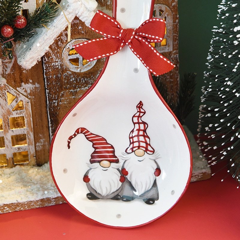 北欧圣诞汤匙架餐桌放筷子勺子餐巾厨房置物架子带蝴蝶结,厨房/烹饪用具,抹布架/厨房清洁收纳架,淘宝优惠券,粉丝福利购,淘宝优惠卷