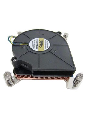 适用纯铜 1U 2011针 E5 2670主动式CPU 散热器正方形PWM温控风扇