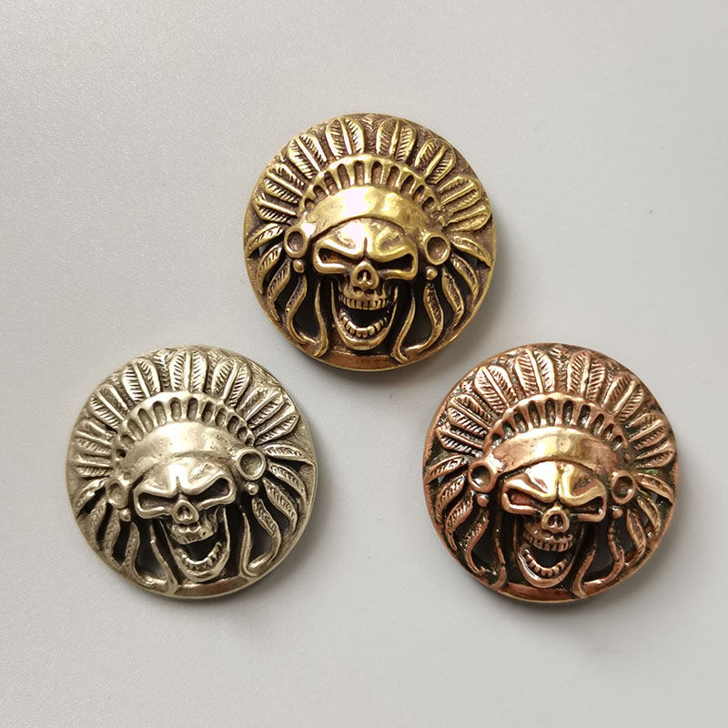 DONGGUAN BROKEN COPPER INDIAN SKULL CHOI CLOTH BUCKLE WALLET DECORATION PURE ACCESSORIES BRASS WHITE COPPER COPPER HANDMADE VINTAGE