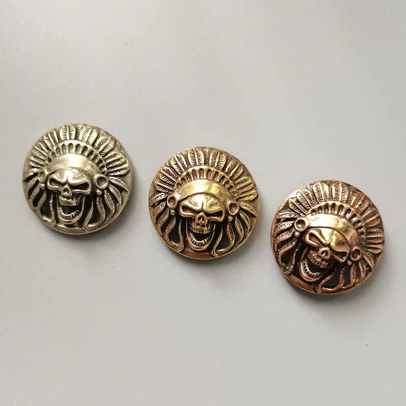 DONGGUAN BROKEN COPPER INDIAN SKULL CHOI CLOTH BUCKLE WALLET DECORATION PURE ACCESSORIES BRASS WHITE COPPER COPPER HANDMADE VINTAGE
