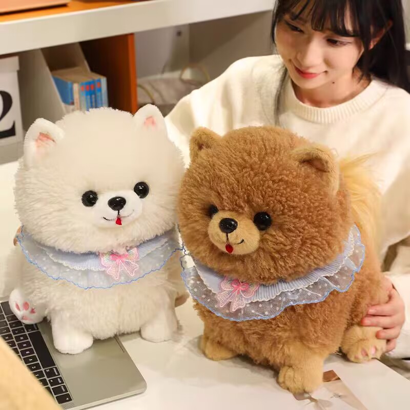 仿真博美犬公仔毛绒玩具