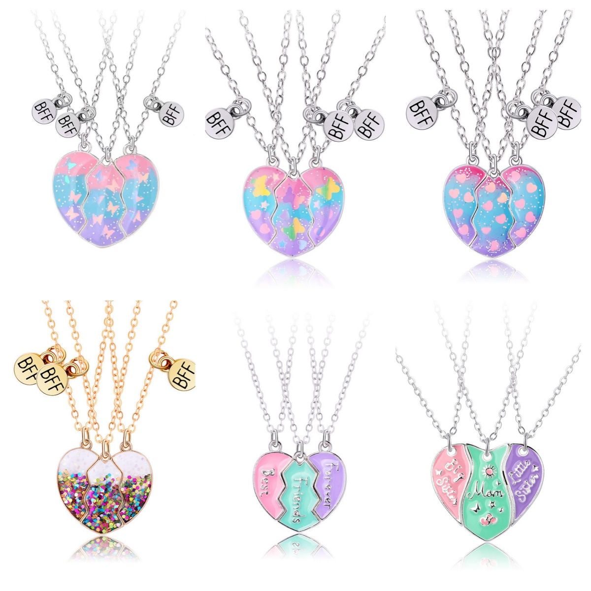 三拼磁吸款吊坠项链锌合金十字链