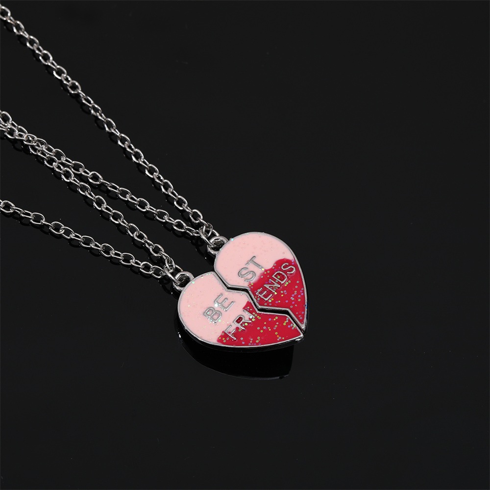 好朋友系列项链拼接粉色磁吸bestfriend字母吊坠儿童闺蜜爱心配饰