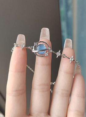 小众设计感爆款蓝色星球项链高级