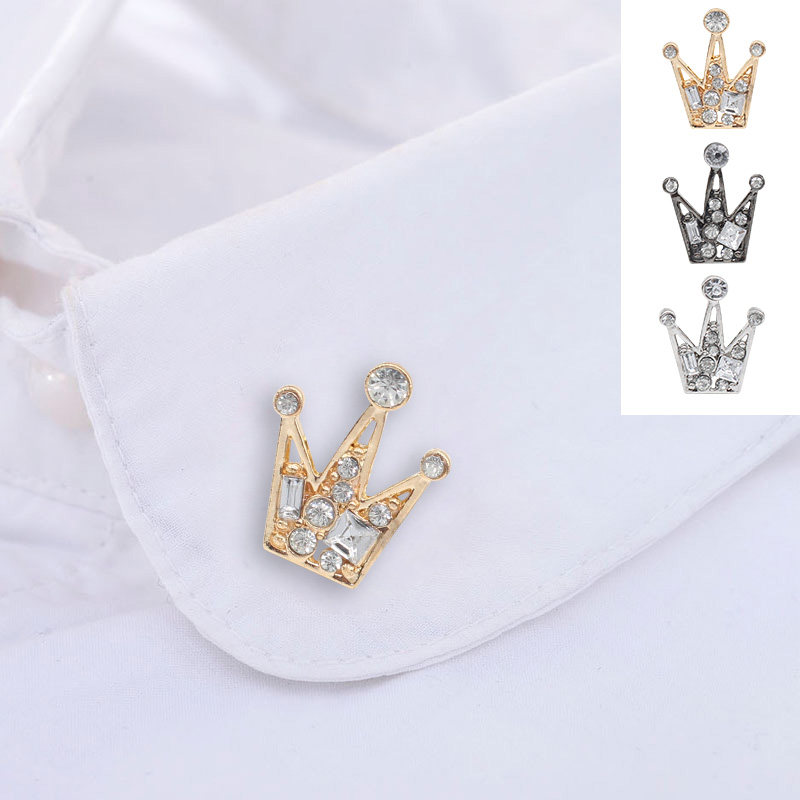 日韩简约清新个性学生迷你可爱皇冠衬衫衣领针女开衫别针胸针配饰