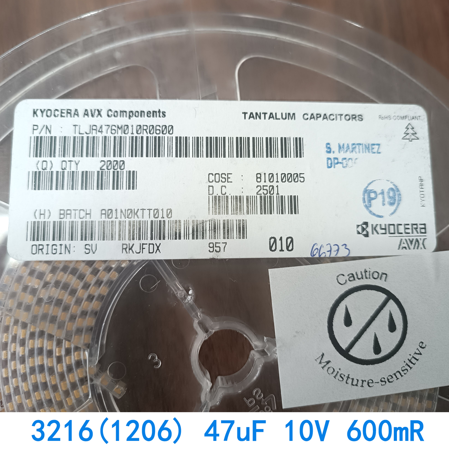 TLJA476M010R0600钽电容AVX 47UF 10V