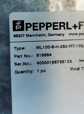 ML100-8-H-250-RT/102/115倍加福带背景抑制光电传感器 818864