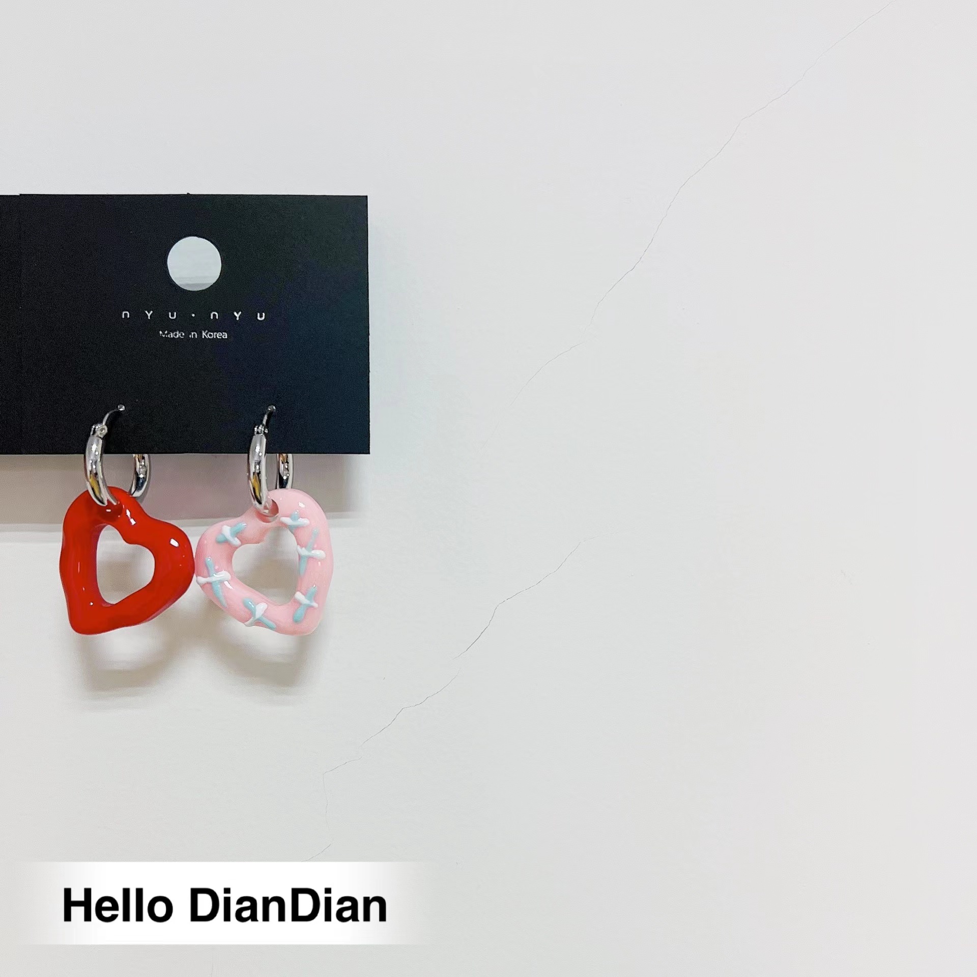 可爱夸张少女冰激凌爱心ins耳环