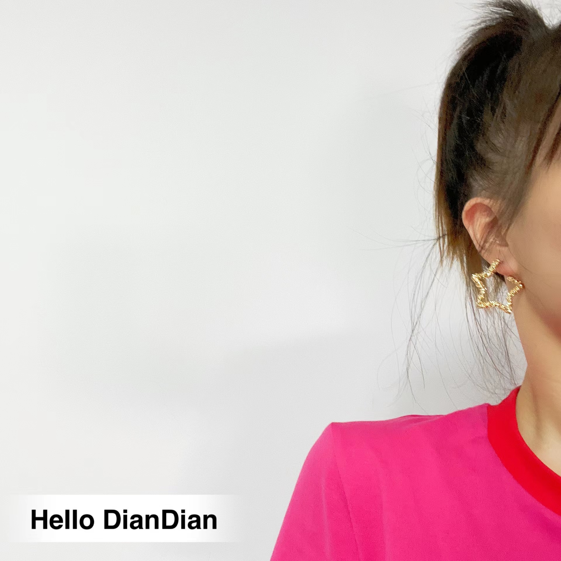 金属星星百搭休闲少女金色耳环