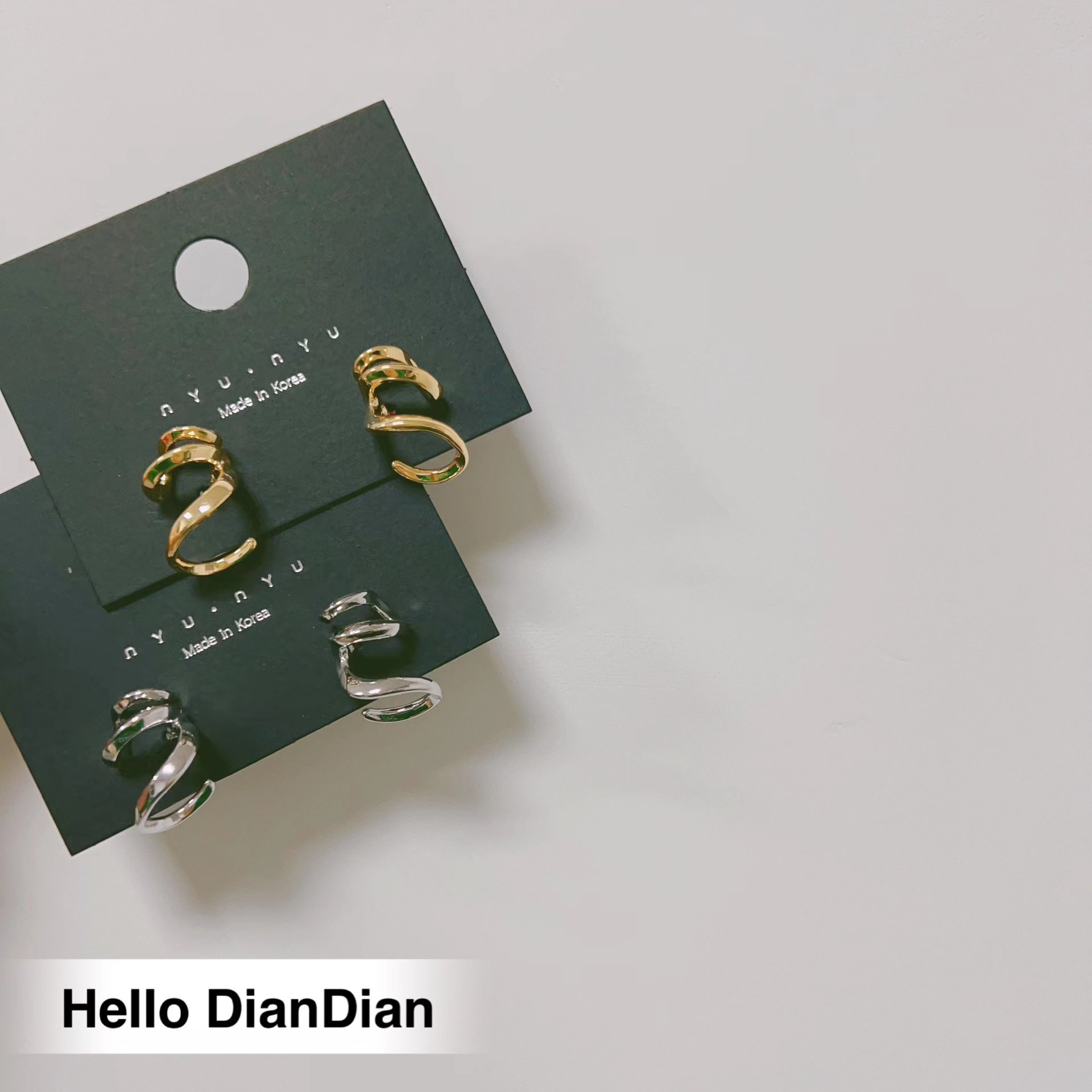 HelloDianDian金属螺旋耳环