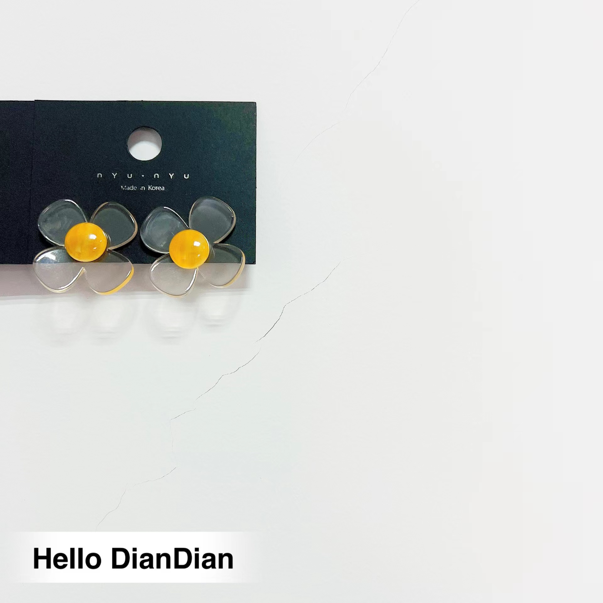 海边渡假风可爱透明花朵少女耳环