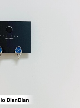Hello DianDian 韩国小众设计师银色金属白色花朵复古ins耳环