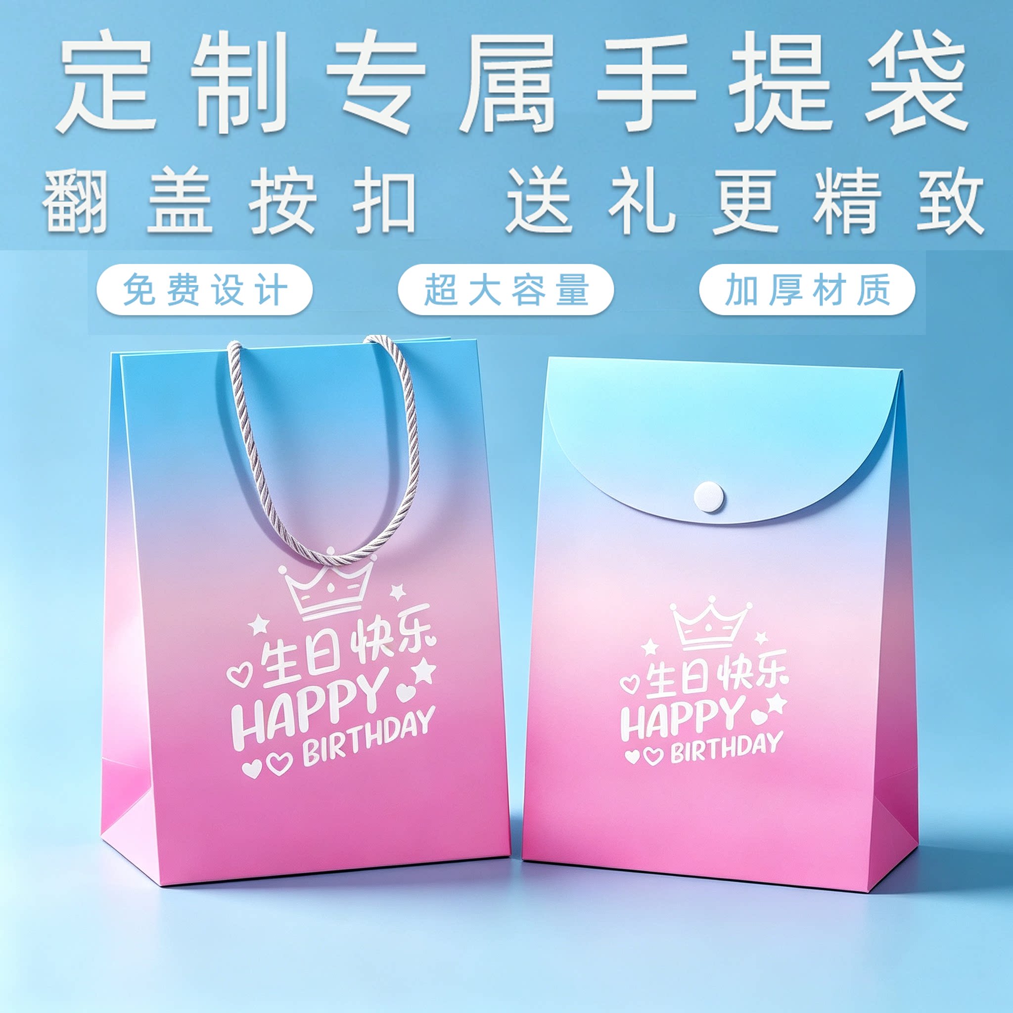 手提袋定制纸袋定做企业包装袋印刷logo服装店袋子订制高级礼品袋