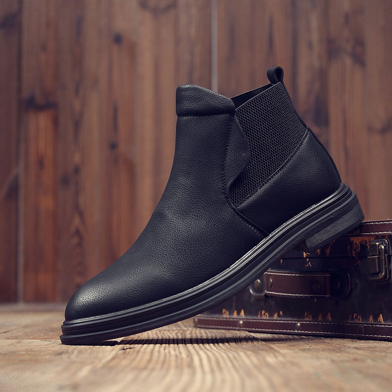 2020 man leather shoes Spring new pattern Gaobang Tip Bootie Korean Edition daily Chelsea Rubber shoesin the Men's Shoes, Low shoes  category - from Buy2taobao.com to provide professional Taobao agent buy service