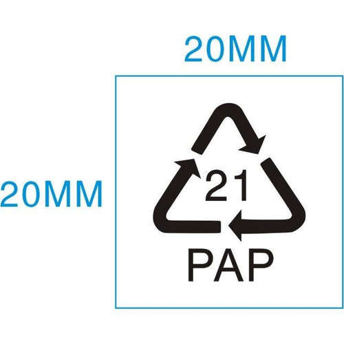 出口纸包装用白色底PAP21环保标贴PAP纸类循环回收标 1400个/30元