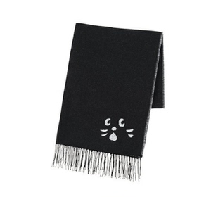 日本原宿潮货可爱ne net惊讶猫猫头提花秋冬学院风学生围巾披肩女