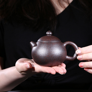 宜兴柴烧紫砂壶纯全手工名家正品 王德明窑变原矿老段泥文旦壶 特价