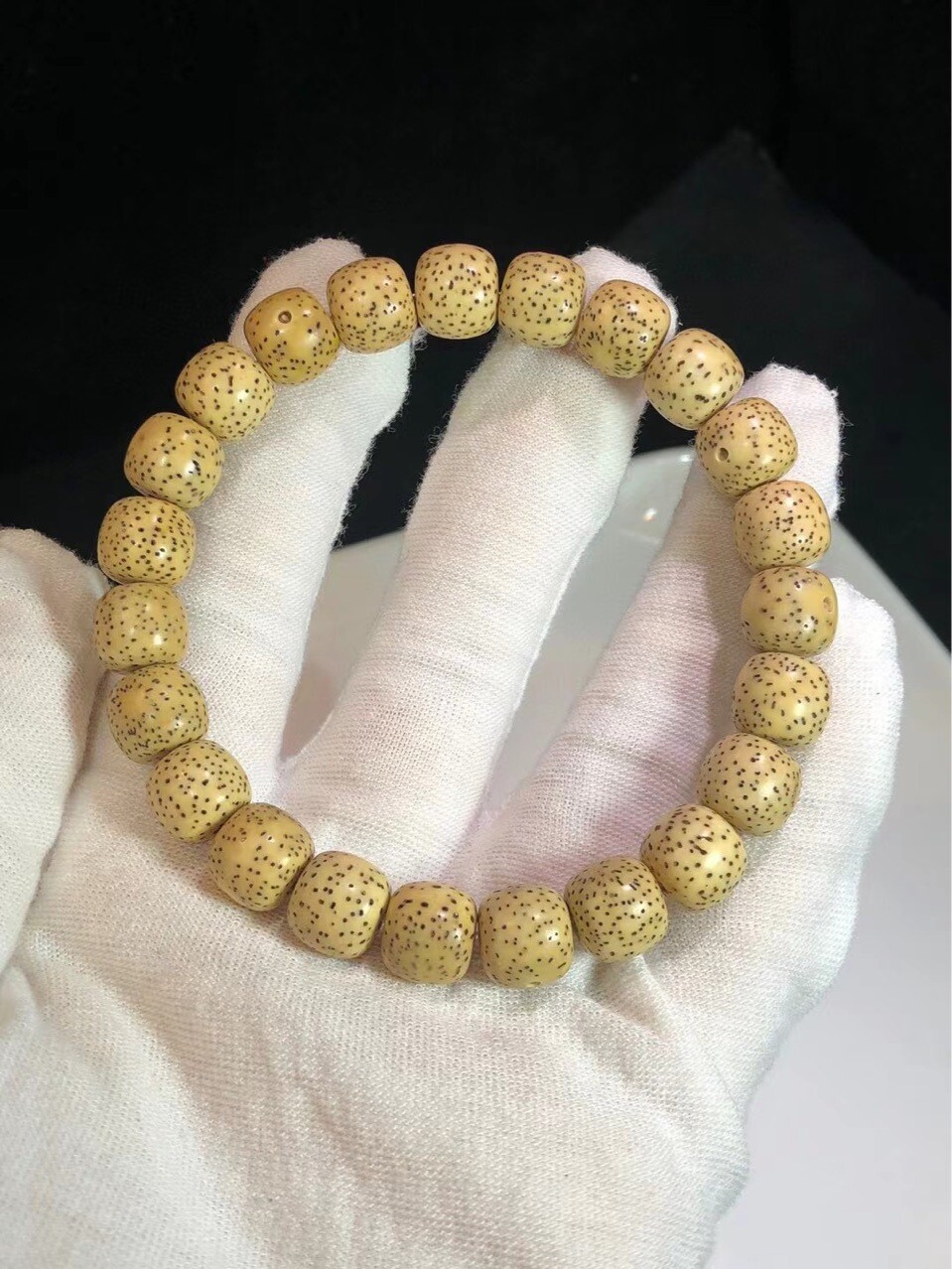 海南星月菩提子原生态鸡油黄1011桶珠正月佛珠念珠文玩手链男女款