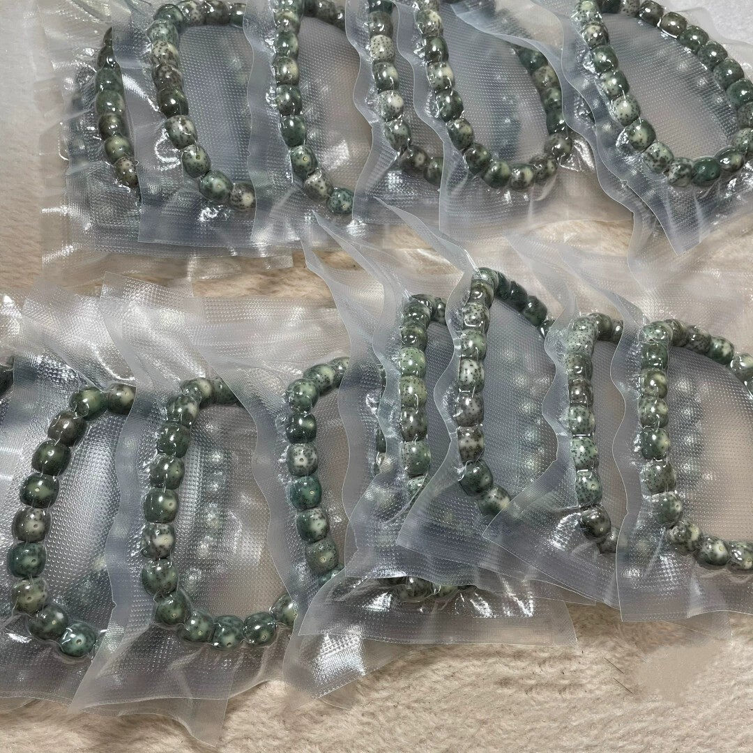 一图一物 天然海南原生态星月玉料菩提绿皮阴皮手链10-11佛珠手串