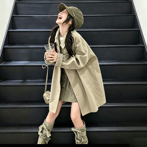 女大童秋装外套2026新款女童韩系风衣女孩洋气上衣儿童春秋款衣服