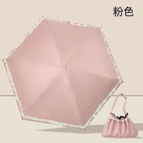 太阳城五折黑胶简约波点遮阳伞