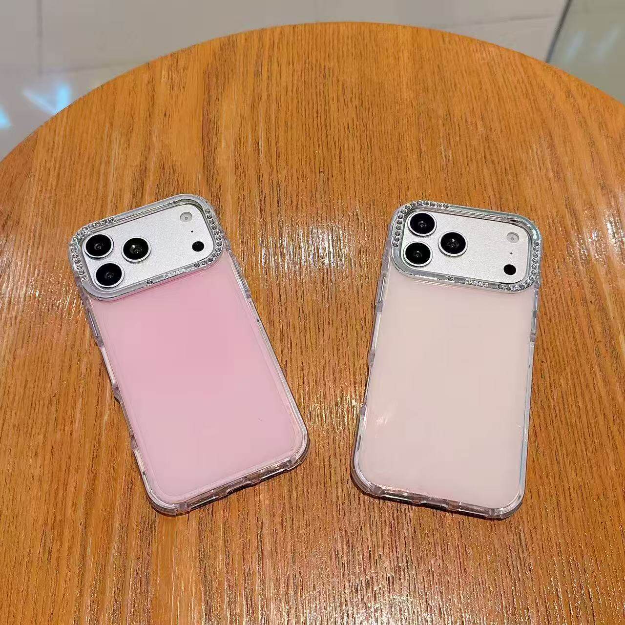 适用iPhone17PROMAX手机壳变色IMD边框钻壳硬背软边保护套简约苹果16 15pro水钻高级感潮款 14PRO 12