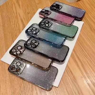 适用苹果17PROMAX手机壳iPhone13 PRO保护套镜头保护软壳12 全包防摔简约款11闪粉 电镀TPU16 15PRO外壳
